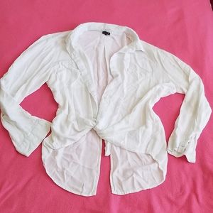 White Tie Up Blouse